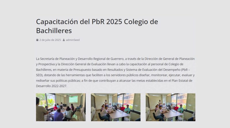 Capacitación del PbR 2025 Colegio de Bachilleres