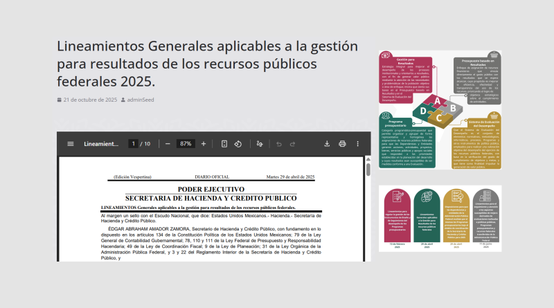 Lineamientos Generales aplicables a la gestión para resultados de los recursos públicos federales 2025.