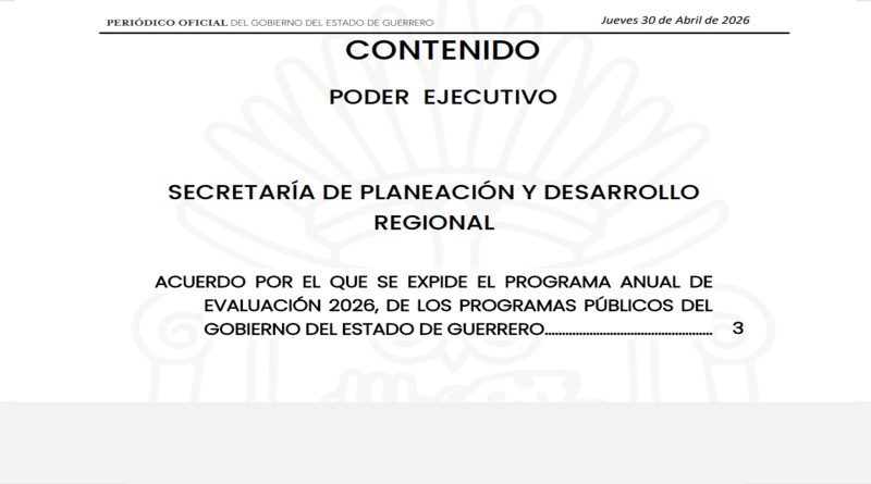 Programa Anual de Evaluación 2026